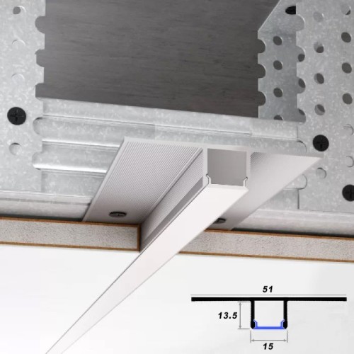 LED dalījuma profils 15 mm, Balts